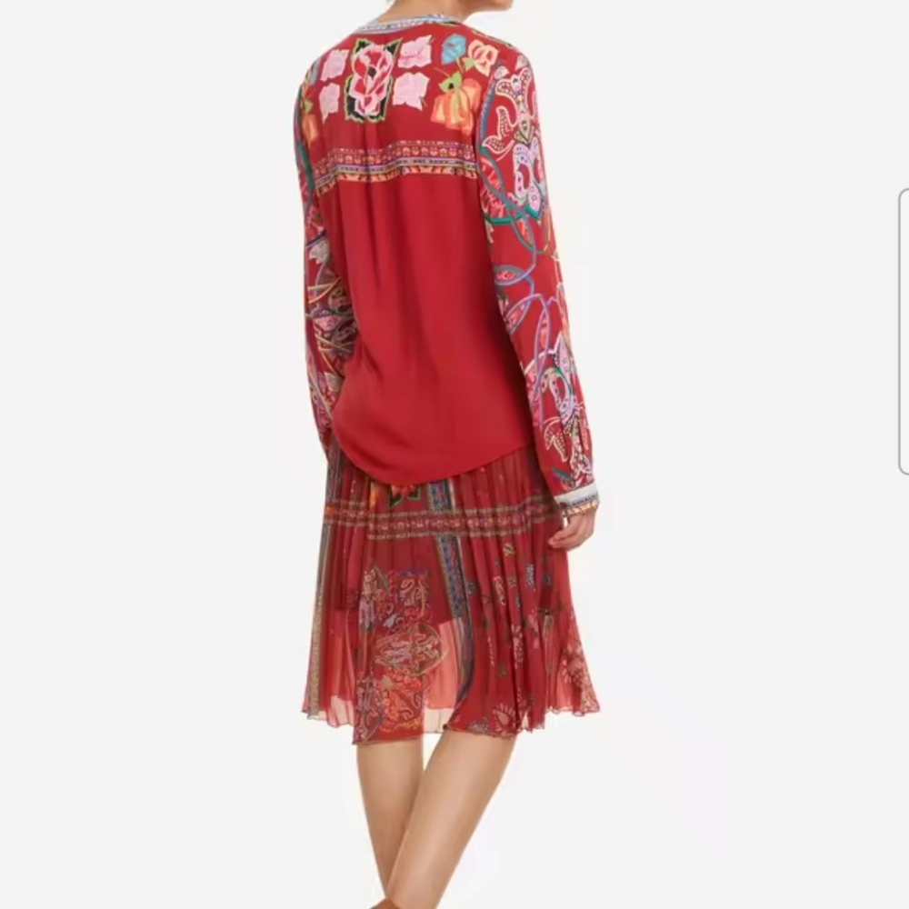 DESIGUAL Red Floral Bohemian-style Shirt